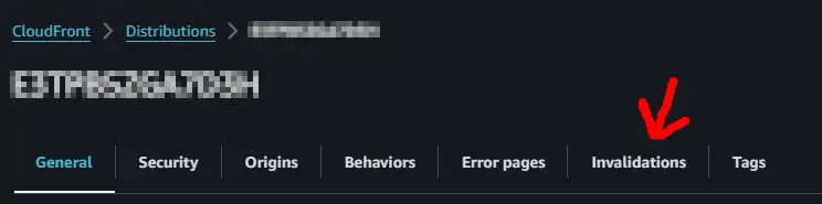 Cloudfront invalidation manual step 1