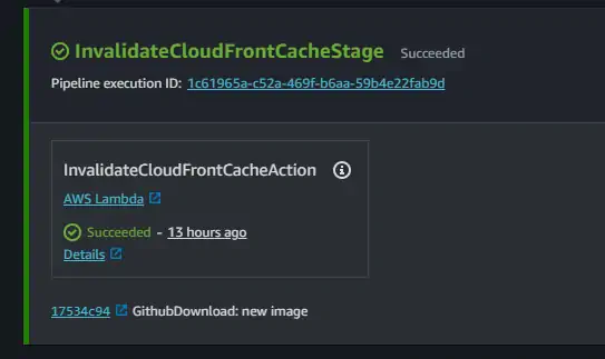 Codepipeline stage invalidation succedeed