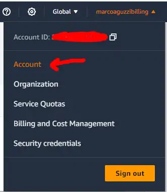 Activate iam billing - Account settings