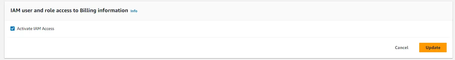 Activate iam billing - setting